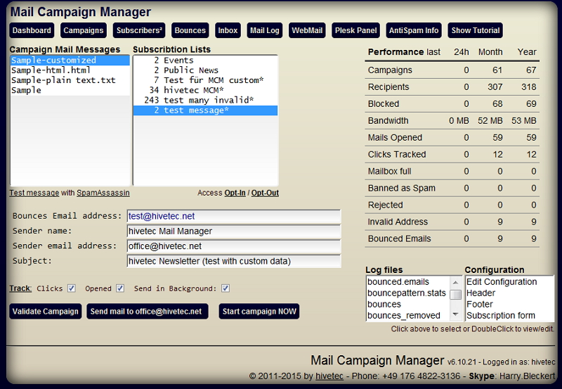 Mail Kampagnen Manager -eMail Campaign Manager screenshot